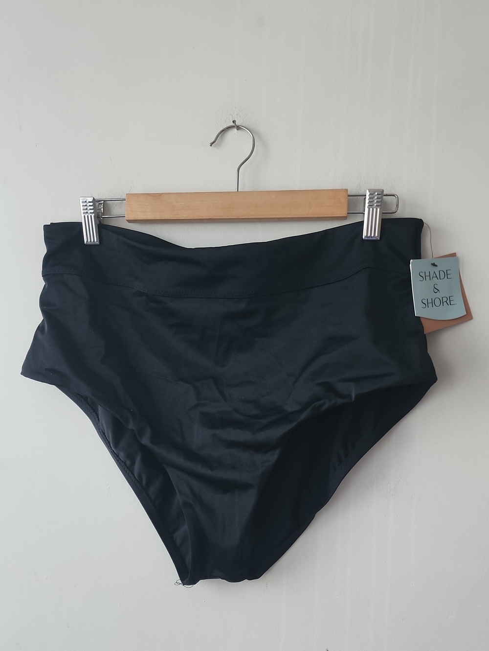 Shade & Shore Black High-Rise Bikini Bottoms